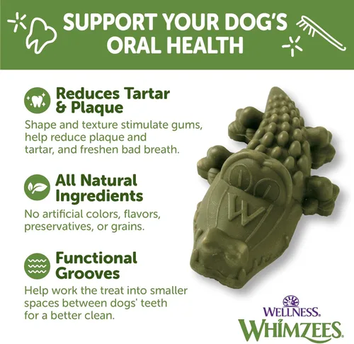 Miniatura 3 de WHIMZEES Wellness Alligator - Golosinas dentales para perros, masticables naturales, tamaño pequeño, (24 unidades)