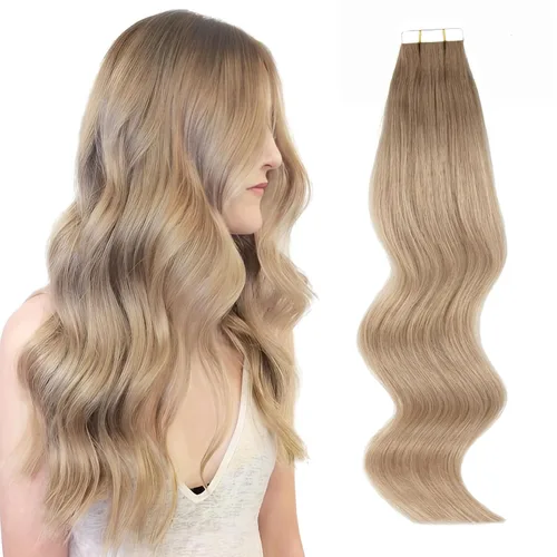 Miniatura 36 de ABH AMAZINGBEAUTY HAIR Extensiones de cinta de cabello humano Remy real, Remi, extensiones de cabello negro con pegamento en trama de piel
