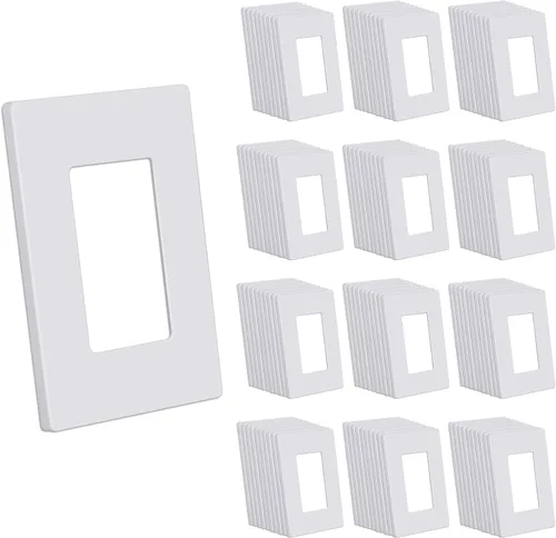 CML - Placas de pared sin tornillos, paquete de 120 cubiertas decorativas para interruptor de luz, placa decorativa para interruptor de salida de 1