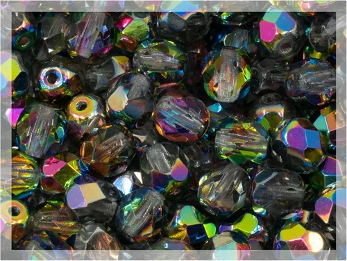 Miniatura 8 de 0.88 oz de mezcla azul y púrpura de cuentas checas facetadas y pulidas al fuego (redondas, catedral, arandela)