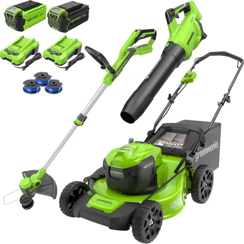 Miniatura 5 de Greenworks Cortacésped eléctrico inalámbrico sin escobillas de 40 V 21 pulgadas, recortadora de cuerdas, batería de 5.0Ah y cargador