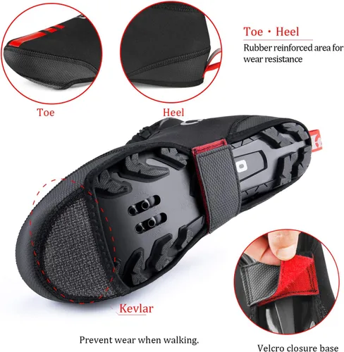 Miniatura 4 de CXWXC Cycling Shoe Covers Neoprene Waterproof,Winter Thermal Warm Full Bicycle Overshoes for Men Women,Road Mountain Bike Booties