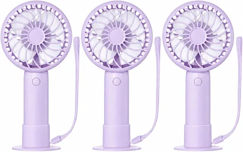 Miniatura 17 de Tujoe Mini ventilador de mano potente de 3 velocidades, ventilador personal pequeño portátil recargable con base USB para mujeres, maquillaje