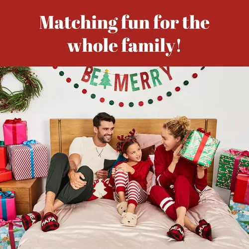 Miniatura 3 de Dearfoams Pantuflas de Navidad a juego para hombre con diseño de papá oso