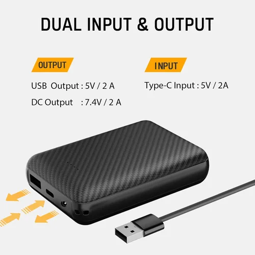 Miniatura 7 de Chaleco calefactable de 7.4 V 7.2 V chaleco calefactado, paquete de baterías, 5 V2 A, recargable, 10000 mAh, batería para chalecos con calefacción