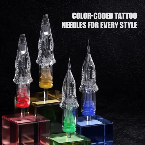 Miniatura 18 de Agujas de Tatuaje Extremas Dragonhawk - 20 PCS Cartuchos Desechables de Delineador Redondo 1207RL Agujas Profesionales para Trabajo de Delineado
