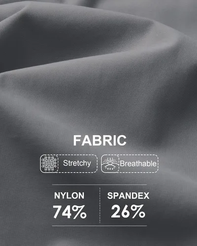 Miniatura 3 de Alimens & Gentle Pantalones de vestir elásticos para hombre, pantalones de golf sin planchado, cintura ampliable, parte delantera plana, pantalones