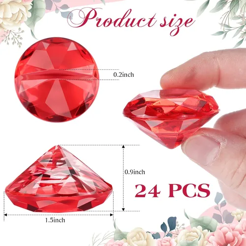 Miniatura 2 de Boao Paquete de 24 soportes de tarjetas de lugar de diamantes acrílicos para números, soportes para tarjetas, decoración de fiesta de diamantes