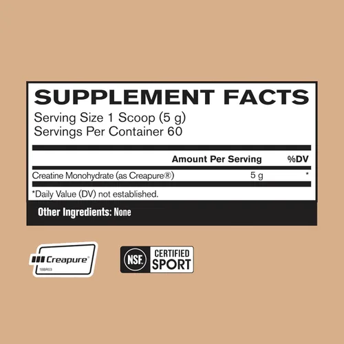 Miniatura 2 de BARE PERFORMANCE NUTRITION, Polvo de Monohidrato de Creatina Pura BPN de Creapure, 5g de Creatina por Porción, Apoya el Crecimiento Muscular, Polvo