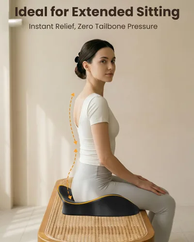 Miniatura 2 de Cojín de Asiento, X Grande para Silla de Oficina para Alivio del Dolor de Ciática, Almohadillas de Espuma Viscoelástica Ergonómicas para Coche
