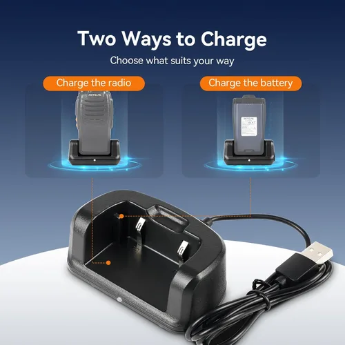 Miniatura 7 de Retevis Cargador Walkie Talkie H777, base de carga original, cargador de escritorio USB-C, compatible con Retevis H777 H777H H777D Walkie Talkie