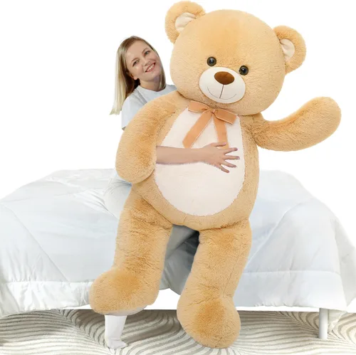 Miniatura 10 de MorisMos Oso de peluche gigante de 5 pies, 59 pulgadas, oso de peluche negro grande para decoración de fiesta de baby shower, regalo de animal
