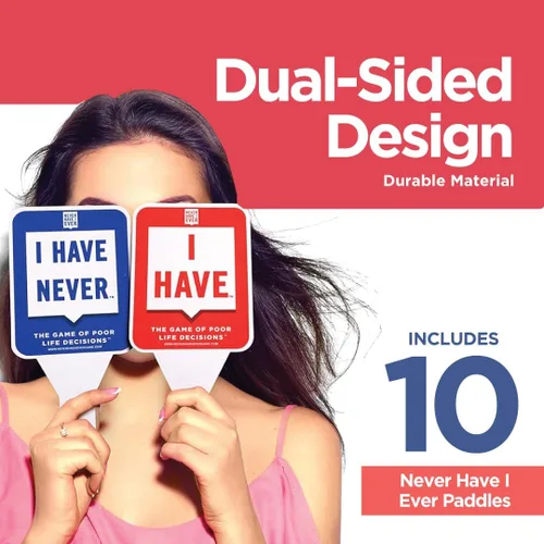 Miniatura 5 de Never Have I Ever Palas de juego de cartas, maximiza la diversión de jugar a las cartas, 10 paletas físicas con las que tengo y nunca jamás