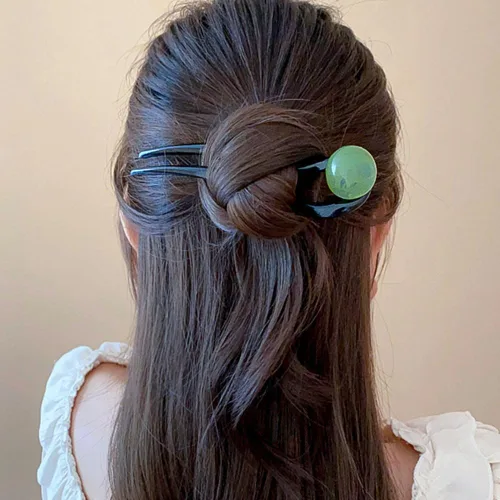 Miniatura 4 de Pinzas para el pelo francés en forma de U, horquillas de pelo francés de perlas para mujer, elegantes pasadores franceses, pasadores de acetato