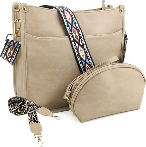 Miniatura 2 de KOGTLA Bolsos cruzados de cuero Hobo con correa de guitarra para mujer