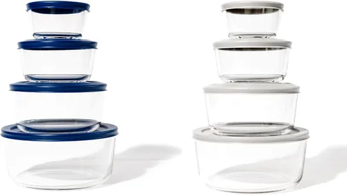 Miniatura 7 de Juego de 8 recipientes de vidrio para almacenamiento de alimentos (4 recipientes + 4 tapas sin BPA), 6.5 tazas, a prueba de fugas, aptos