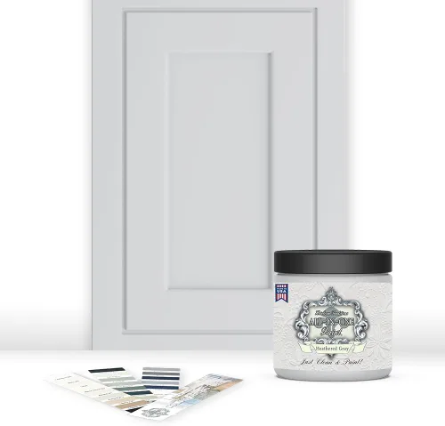 Miniatura 148 de Pintura TODO EN UNO, Abbey (gris cálido), Muestra de 8oz - Pintura duradera para gabinetes y muebles. Imprimación y capa superior incorporadas,