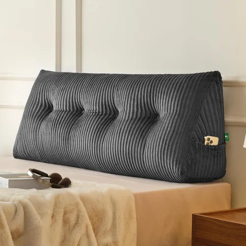 Miniatura 4 de Z-hom Almohada de cuña grande para cabecero, almohada triangular para cabecero tamaño king, almohada de lectura para cama con una almohada enrollada