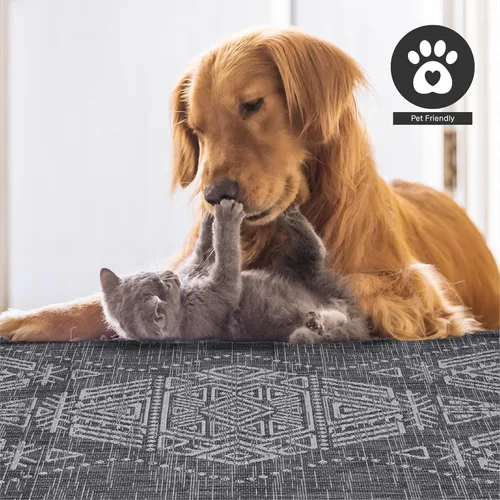 Miniatura 6 de FH Home Alfombra plana tejida para exteriores, impermeable, fácil de limpiar, resistente a las manchas, hilo de polipropileno de alta calidad