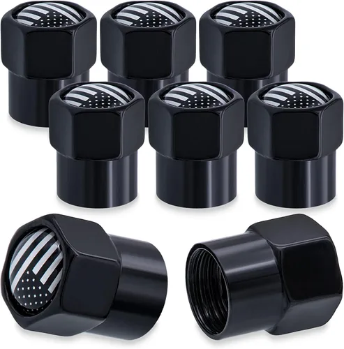 Miniatura 36 de 4 piezas de tapas de válvula de rueda con estilo púas, resistentes a la corrosión, universales de aleación de aluminio a prueba de polvo para Spiked