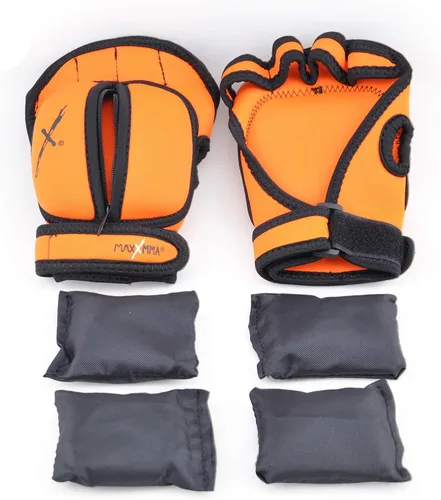 Miniatura 2 de MaxxMMA Guantes con peso ajustables, juego de 2 libras, peso extraíble (2 x 0.5 libras cada guante) para esculpir MMA Kickboxing, cardio, aeróbicos