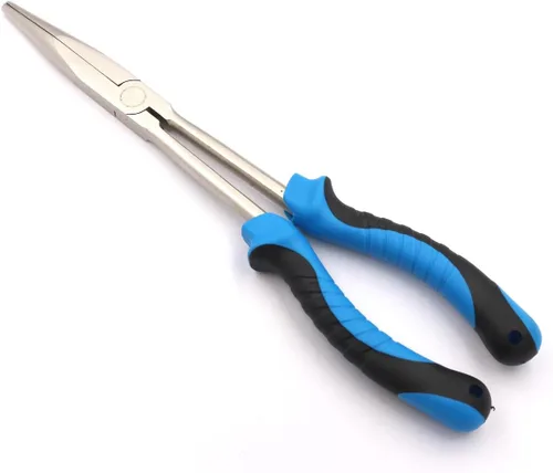 Alicates de pesca de punta larga Herramientas de extracción de gancho de 11 pulgadas (NiFe-Azul Negro)