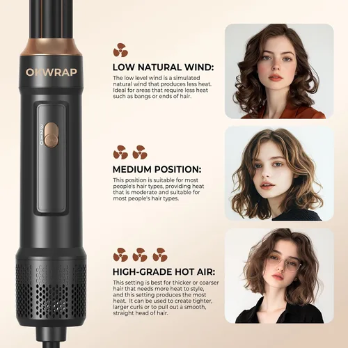 Miniatura 5 de Cepillo Secador de Cabello 6 en UNO, Juego de Herramientas de Peinado de Varita Rizadora, Secador de Cabello de Aire Caliente Iónico, Secador