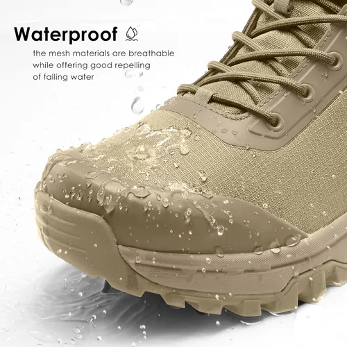 Miniatura 4 de Coostar Botas tácticas para hombre, ligeras, militares, botas de combate con cremallera lateral, para motocicleta, senderismo, trabajo