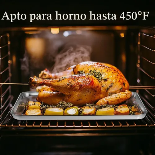 Miniatura 4 de Juego de bandejas para hornear de 3 piezas, bandejas para hornear de acero inoxidable resistentes, hojas para galletas y bandejas de cocina