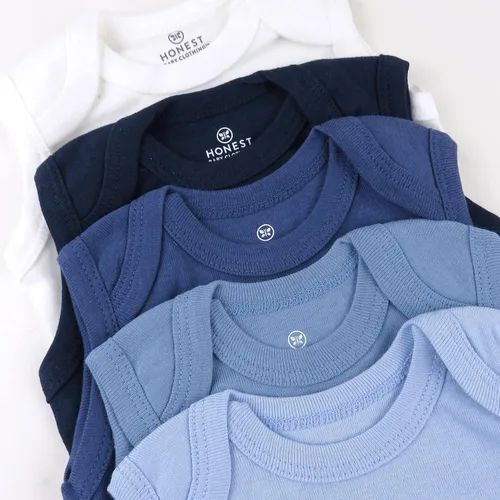 Miniatura 2 de HonestBaby Body sin mangas de algodón orgánico para bebé paquete múltiple