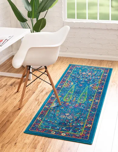 Miniatura 12 de Unique Loom Calypso Collection - Alfombra rectangular de 2 x 3 pies, color aguamarina y azul marino