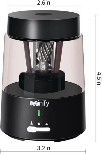 Miniatura 8 de Sacapuntas eléctrico, sacapuntas de lápiz, hoja resistente recargable con batería, sacapuntas para lápices de colores de 6-8 mm, parada automática