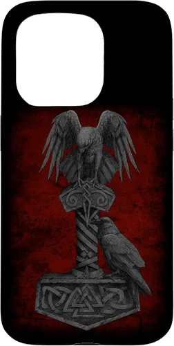 Miniatura 13 de Funda Huginn y Muninn de Mjolnir Odín de Thor para iPhone 14 Mitología nórdica vikinga