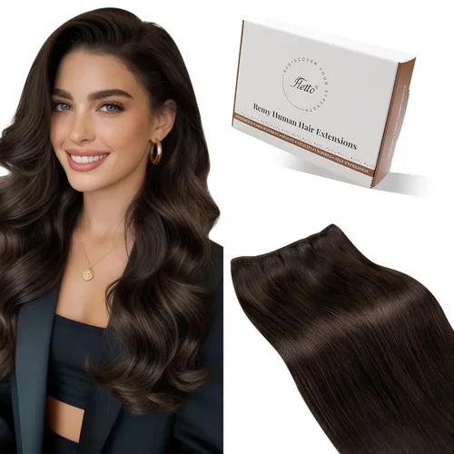 Miniatura 26 de Hetto - Extensiones de cabello humano de trama color rubio platino, 12 pulgadas, 2.47 onzas, #60 Coser en trama, volumen natural diario, suave