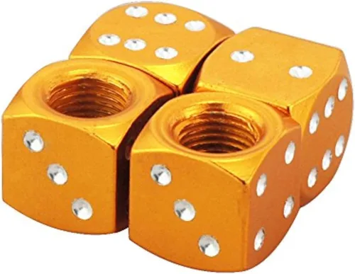Juego de 4 tapas de válvula de puerta de aire con tapa de rueda de válvula, color dorado Oro