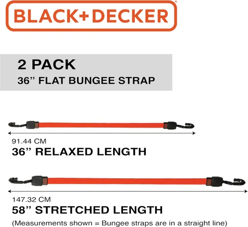 Miniatura 8 de Black+Decker BDX1018 - Juego de 6 correas de trinquete de 10 pies y correa elástica de 36 pulgadas, carga de trabajo segura de 300 libras