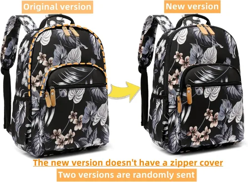 Miniatura 119 de Leaper Mochila para laptop para mujer: linda mochila floral para escuela, universidad, viajes, trabajo, mochila ligera para niños, Negro margarita