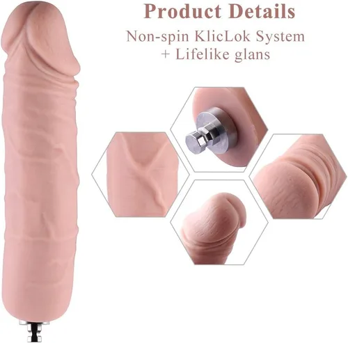 Miniatura 4 de Hismith Consolador anal de silicona de 7 pulgadas para máquina sexual Hismith Premium con sistema KlicLok, longitud insertable de 7 pulgadas