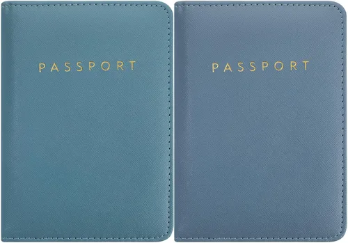 Miniatura 9 de 2 piezas de funda de pasaporte para viaje, impermeable, de cuero, cartera, libro de viaje, artículos esenciales para crucero para mujeres y hombres
