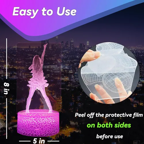 Miniatura 4 de Regalos para niñas, regalo de cumpleaños de niña cantante, decoración para habitación. Lámpara de mesa para suministros de fiesta musical. Luz