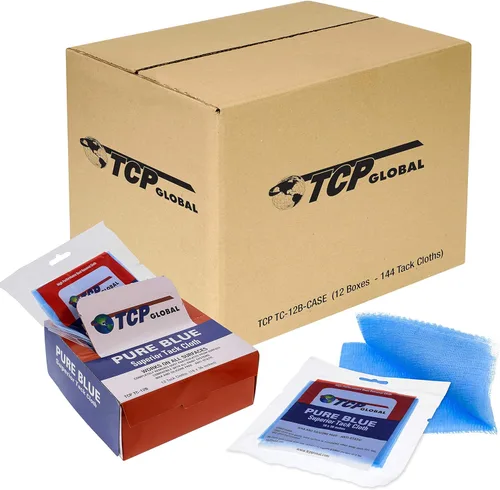 Miniatura 8 de TCP Global Pure Blue - Paño de adherencia superior, paquete de 12, automotriz y carpintería, trapos para polvo/manchas/pintura, paño de tacto