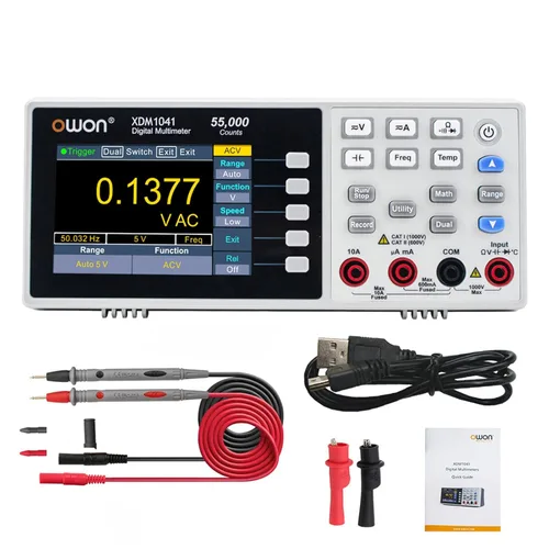 OWON XDM1041 USB/RS232 Multímetro digital 55000 cuentas de alta precisión Medidor universal de temperatura de escritorio multímetros con pantalla