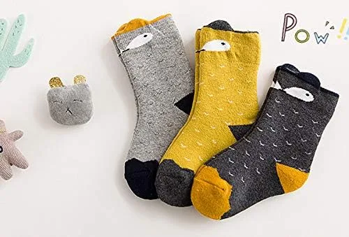 Miniatura 8 de 3 pares de calcetines ultra gruesos y cálidos para bebés, niños y niñas, calcetines de invierno, calcetines de algodón cálidos hasta la pantorrilla