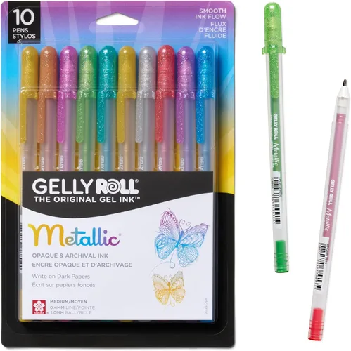 Miniatura 7 de SAKURA Gelly Roll - Bolígrafos de gel metálicos, 6 unidades, color dorado, paquete de 6 Dorado metálico