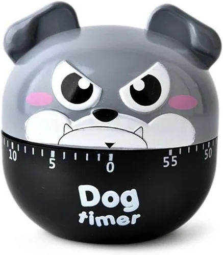 Miniatura 10 de Temporizadores de maquinaria de perro de dibujos animados lindos 60 minutos temporizador de cocina mecánica reloj contadores de alarma fuerte