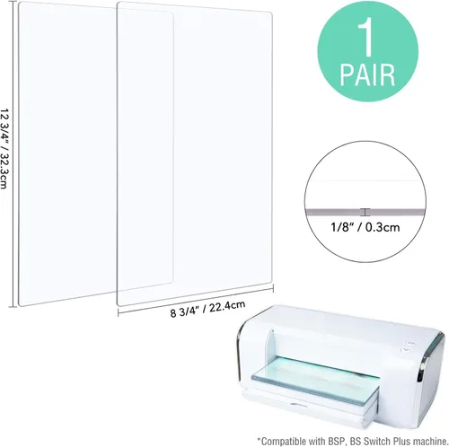 Miniatura 2 de 2 unidades/1 par de almohadillas de corte compatibles con máquina de troquelado BSP y BS Switch Plus, placas de corte de plástico de policarbonato