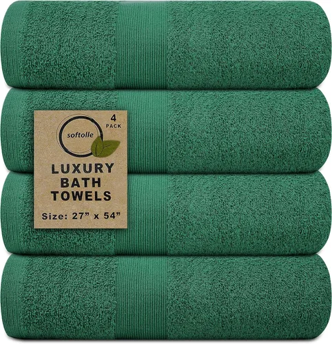Miniatura 20 de Juego de 4 toallas de baño de lujo (27 x 54 pulgadas), toallas para baño, súper suaves, toallas altamente absorbentes para el hogar, spa, gimnasio