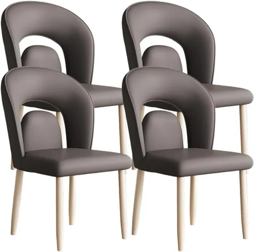 Miniatura 22 de YVYKFZD Leather Dining Chairs, Kitchen Chairs Set with Curved Back, Upholstered Dining Room Chair, Armless Comfy Side Chair, for Living Room