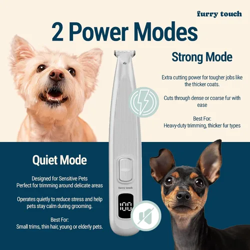 Miniatura 3 de Recortadora de patas de perro eléctrica, inalámbrica, para perros y gatos - Recortadora silenciosa de doble velocidad con cuchilla segura