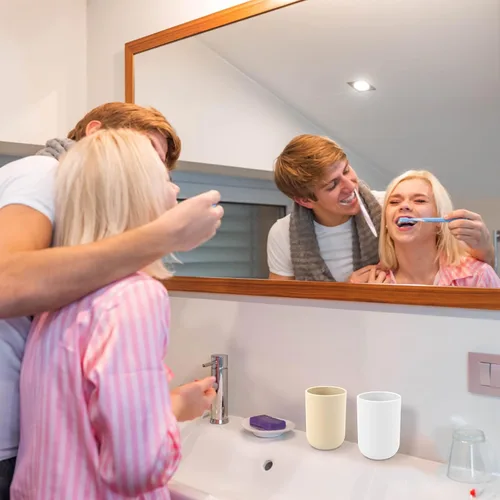 Miniatura 5 de Soporte para cepillos de dientes, taza de baño, vaso de cepillado de dientes, vaso para beber, pasta de dientes, organizador de encimera, taza